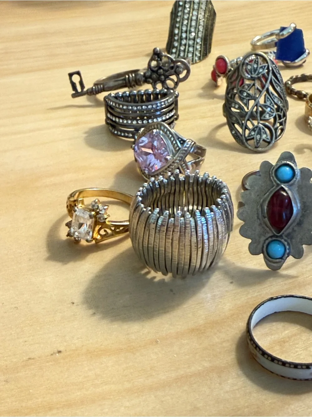 Vintage old costume fashion ring junk lot